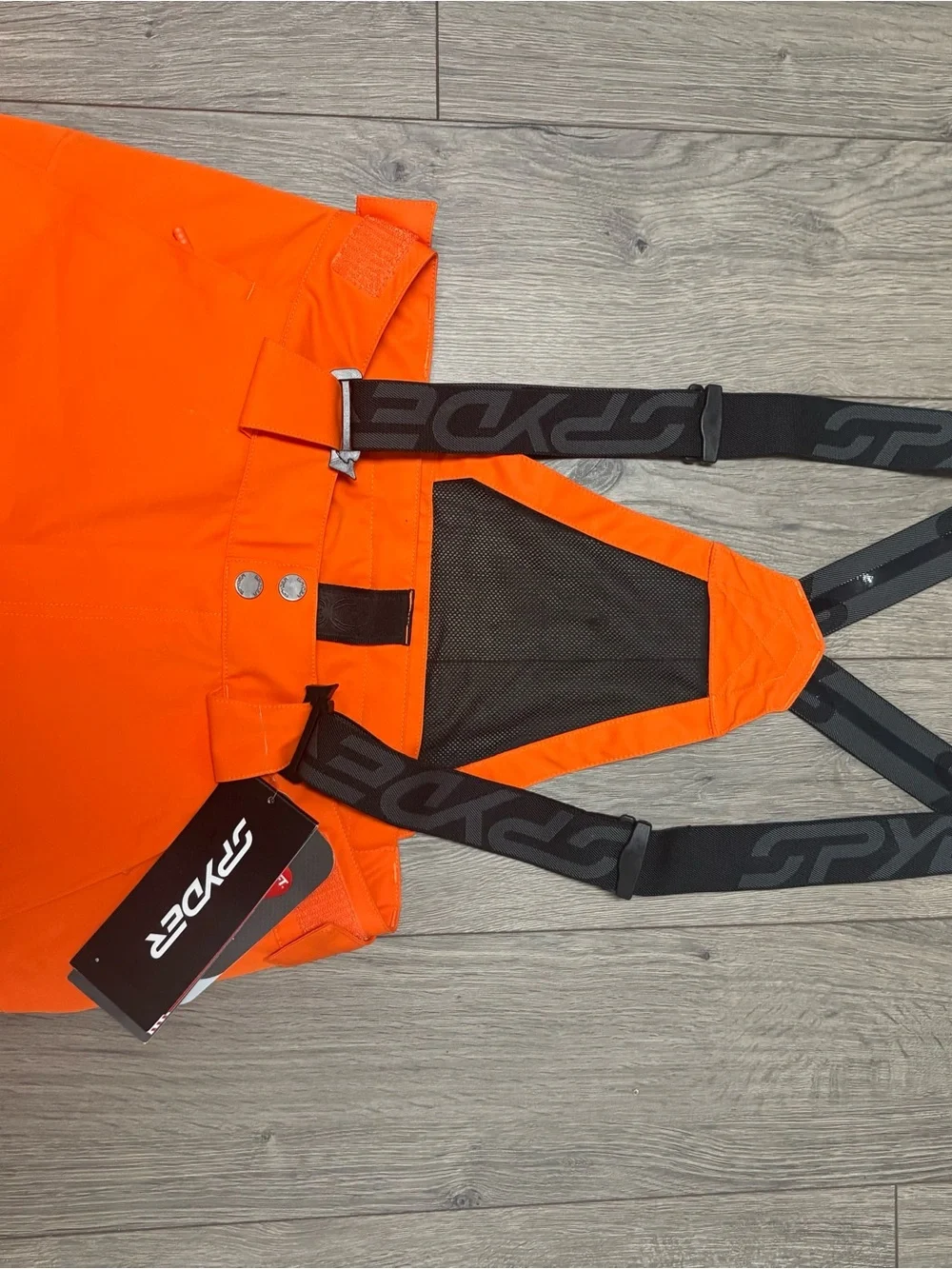 Spyder men’s orange ski bibs dare pants water resistant nwt size small